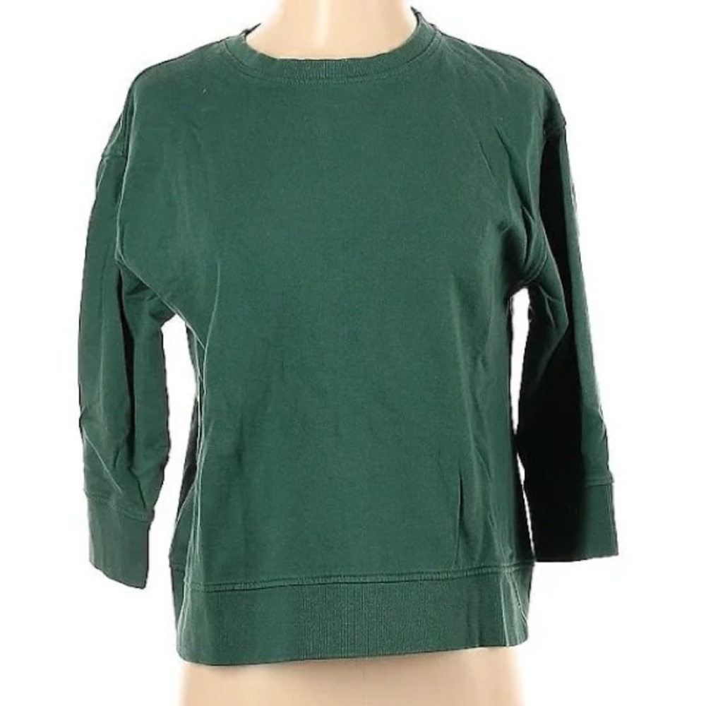 Zara green NWT size small sweatshirt with 3/4 sleeves